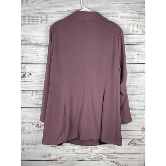 Torrid Muave Purple Longline Drape Front Blazer Plus Size 2X One Button Business - Picture 14 of 14